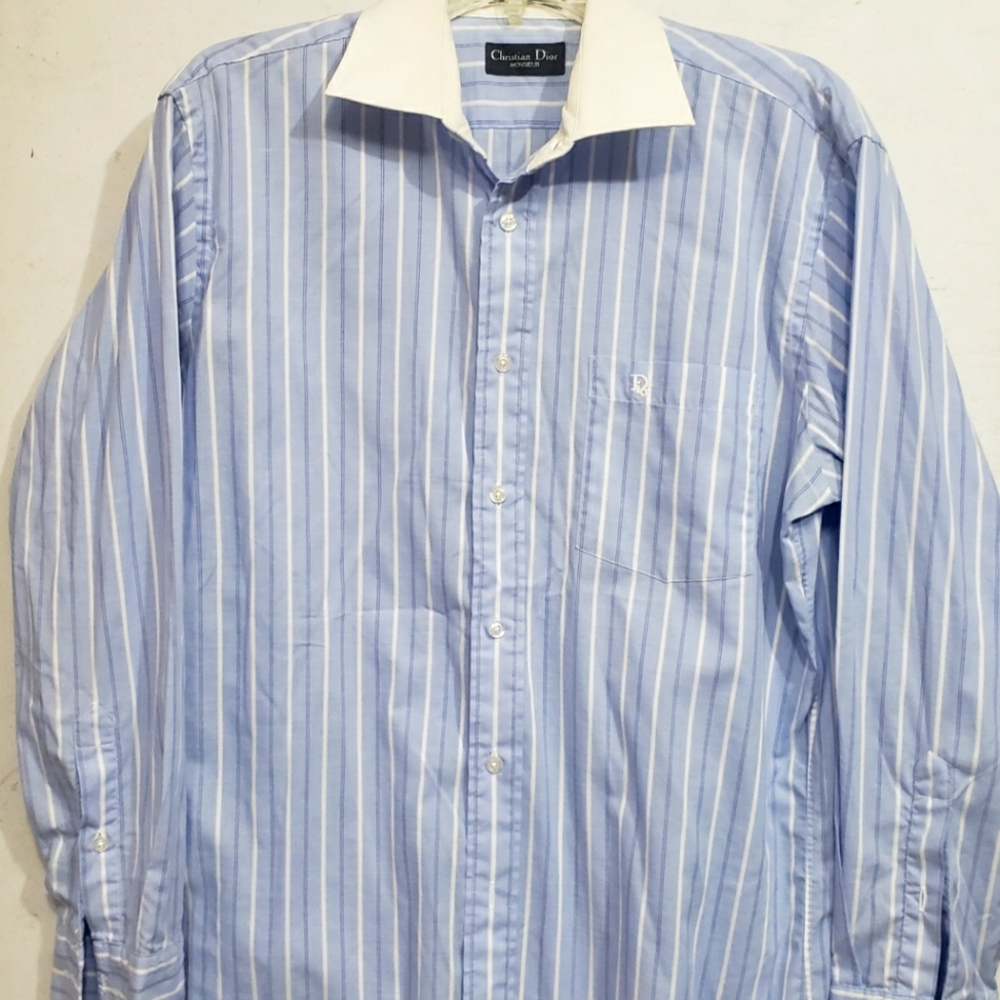 Dior Blue Striped Men's Shirt